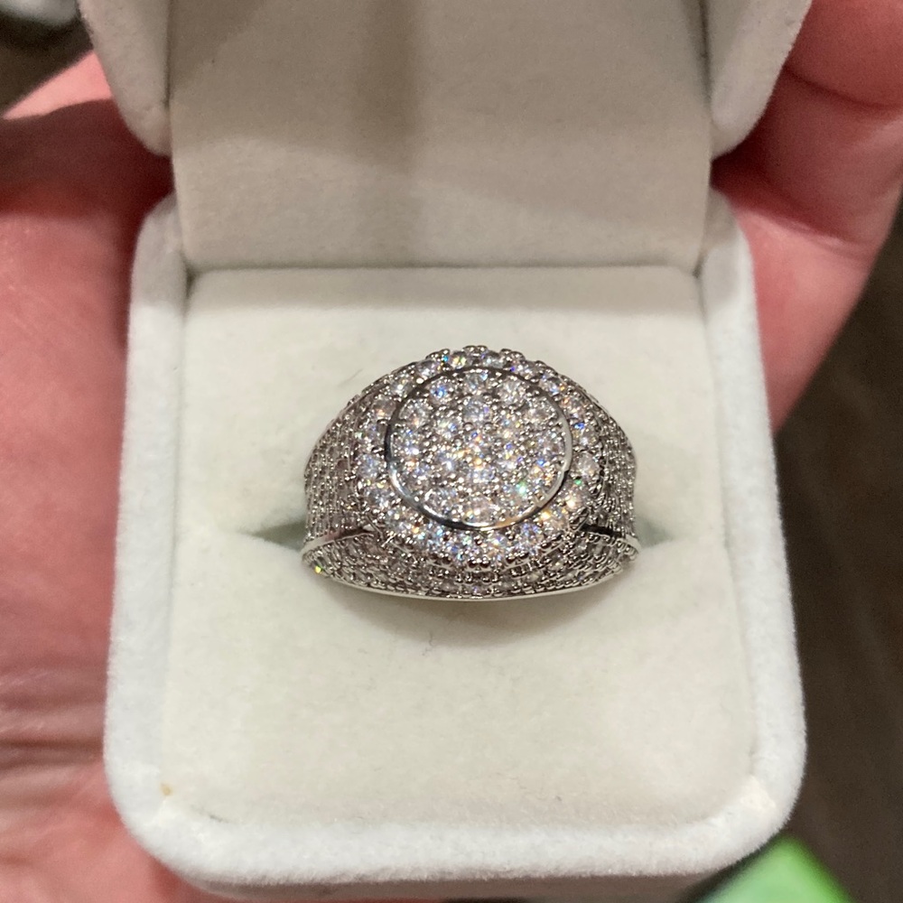 Elegant Silver Men's  Cluster Ring.